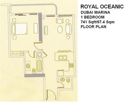 1 Bedroom - 741 sq ft