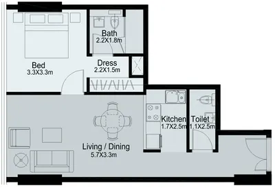 1 Bed B