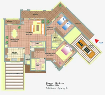 2 - Bedroom - FF Villa - 1899 sq ft
