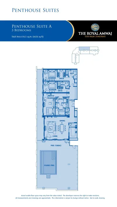 Penthouse A - 3 bed
