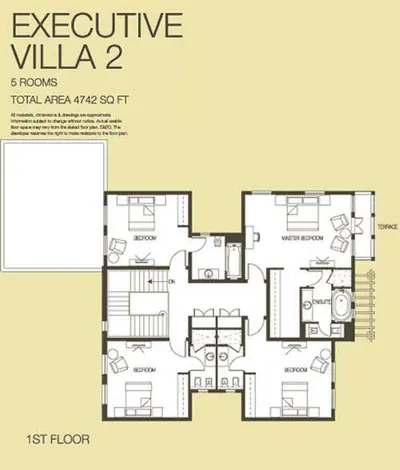 Exec Villa - 5 bed 4742 Sq Ft - First
