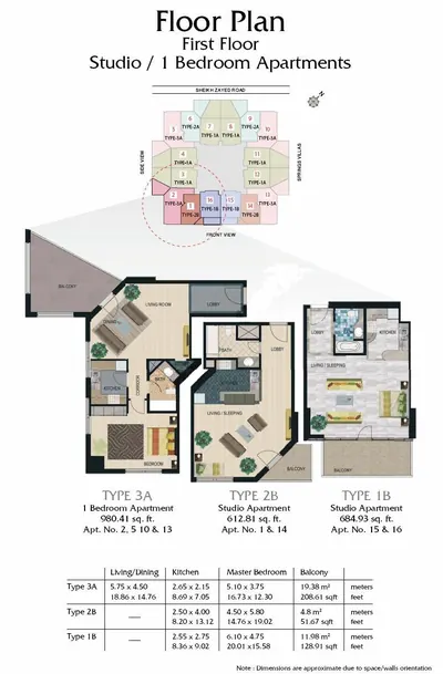 1 Bed Apartments