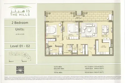 Lev 01-02 - 2 Bed - 1965sq ft
