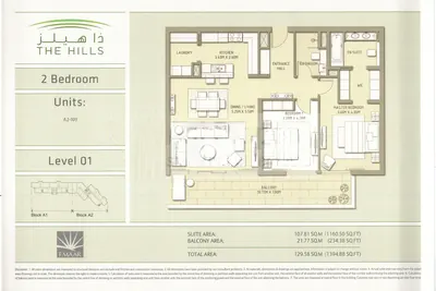 Lev 01 - 2 Bed - 1395sq ft