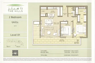 Lev 01 - 2 Bed - 1536sq ft