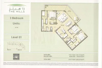 Lev 01 - 3 Bed - 2262sq ft