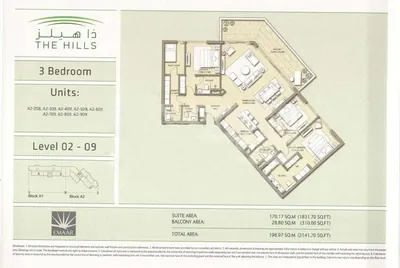 Lev 02-09 - 3 Bed - 2142sq ft