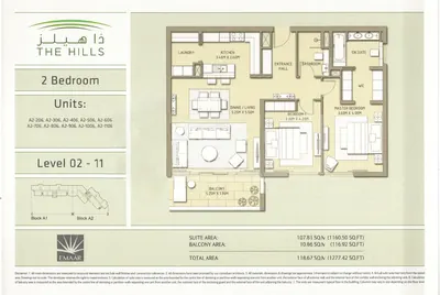 Lev 02-11 - 2 Bed - 1277sq ft