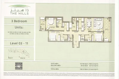 Lev 03-11 - 3 Bed - 2135sq ft
