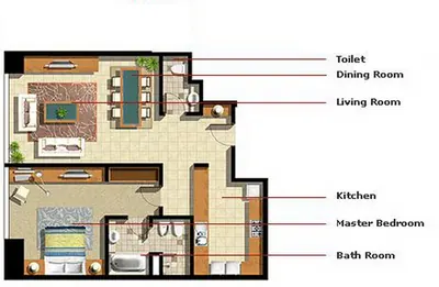 Type A - 1 bed 914 sqft