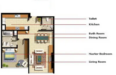 Type C - 1 bed 893 sqft