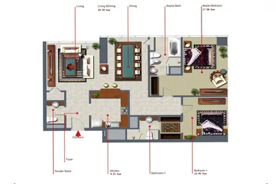 Type G - 2 bed 1345 sqft
