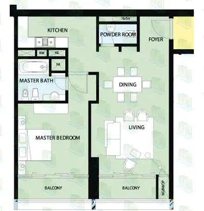 Type B - 1 bed